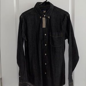 Jcrew dark denim button down shirt medium